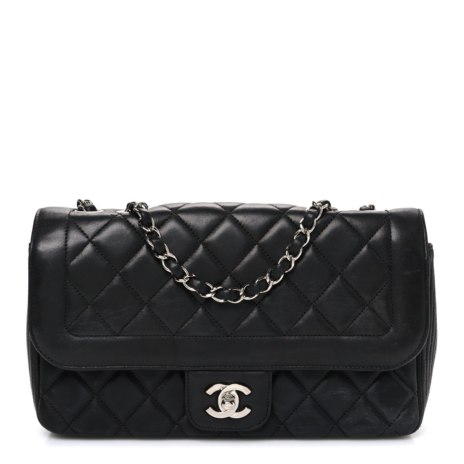 Chanel Coco Rider Flap medium Black Lambskin SHW | Shop Pre-Owned ...