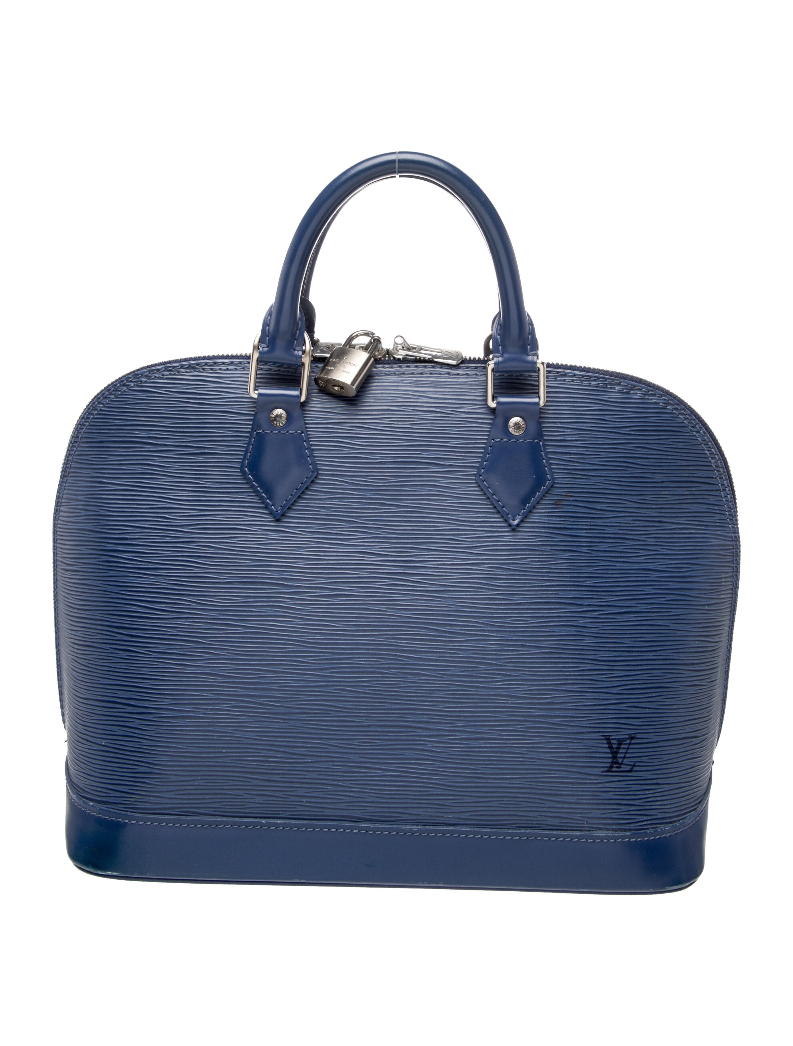 Louis Vuitton Alma mm Blue Leather SHW | Shop Pre-Owned | SECONDSENSE ...